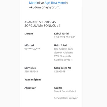 Ttec Kulaklık Arızası Ve Yetersiz Servis Deneyimi