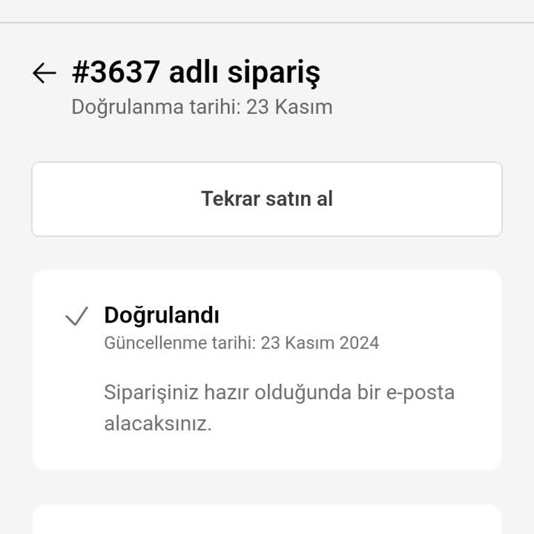 Sipariş Bilgilendirme Eksikliği