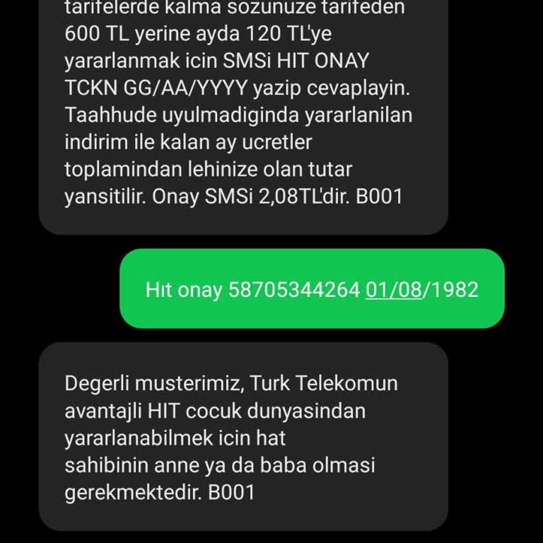 Türk Telekom Çocuk Tarifesi Sorunu