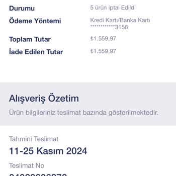 Sipariş İptali Ve Para İadesi Sorunu