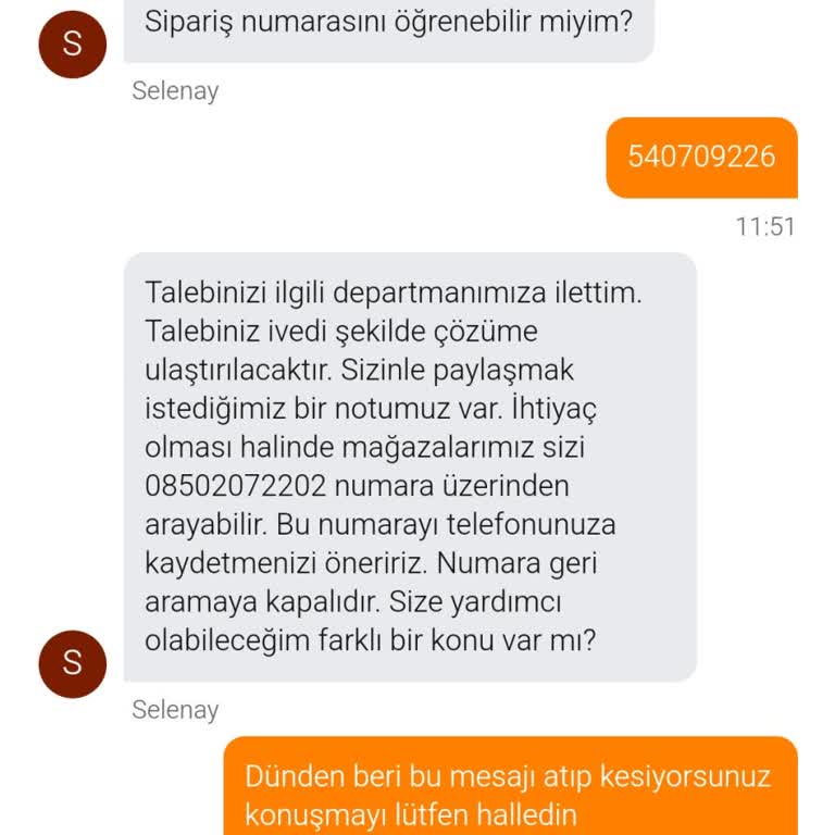 Teslim Edilmeyen Sipariş Ve Yetersiz Destek