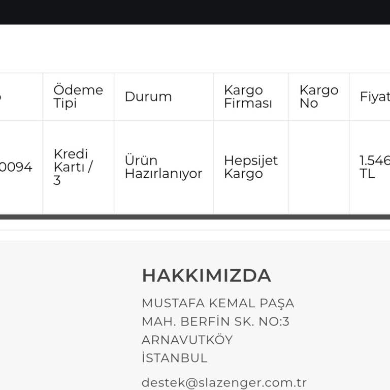 Slazenger Online Alışverişte Geciken Kargo Sorunu