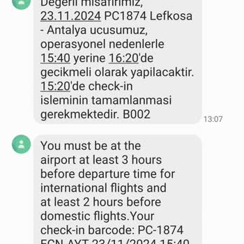 Pegasus Uçağında Gecikme Ve Bilgilendirme Eksikliği