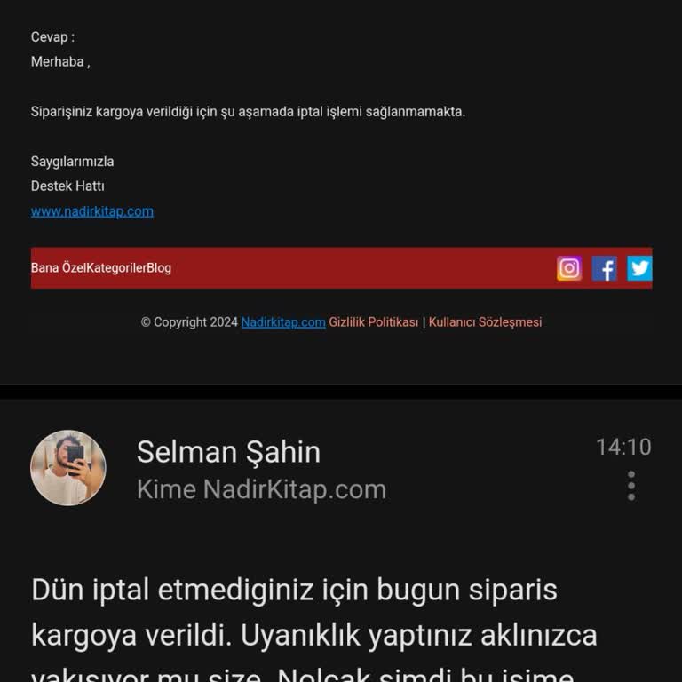 Sipariş İptal Talebine Geç Yanıt Ve İletişim Sorunu