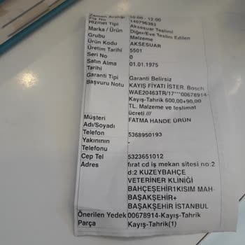 Bosch Çamaşır Makinesi İçin Yanlış Yedek Parça Sorunu