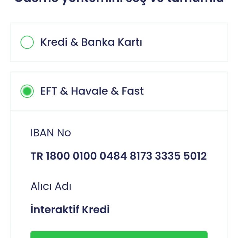 İnteraktif Kredi Hizmeti Hayal Kırıklığı