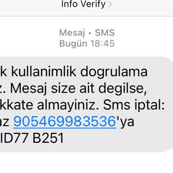 Info Verify (SMS) Yanlış Üyelik Mesajı!