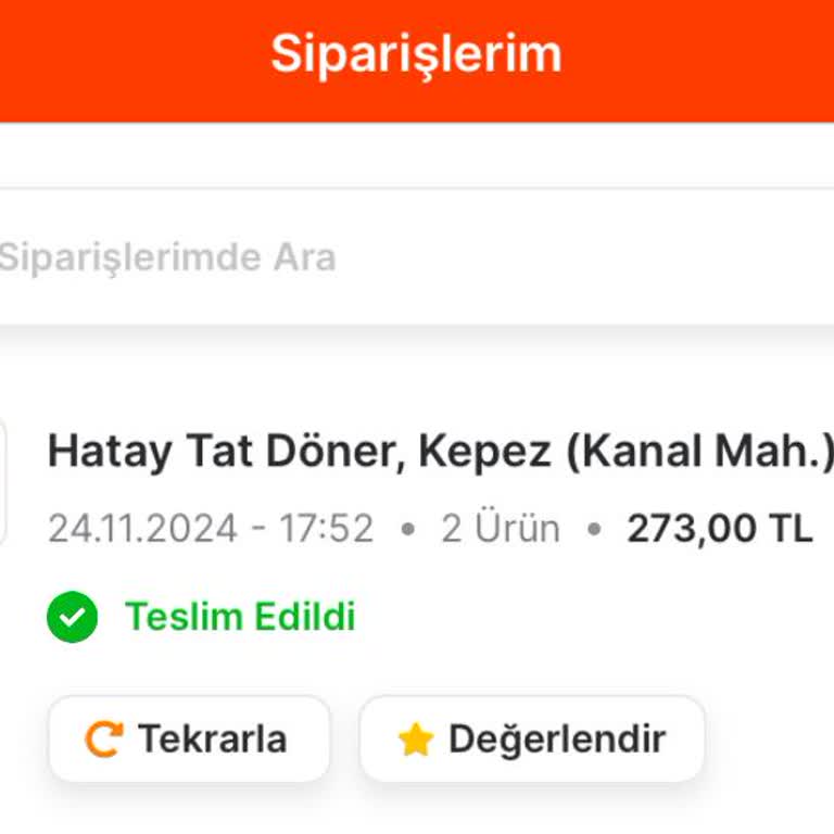 Teslim Edilmeyen Yemek Ve İptal Sorunu