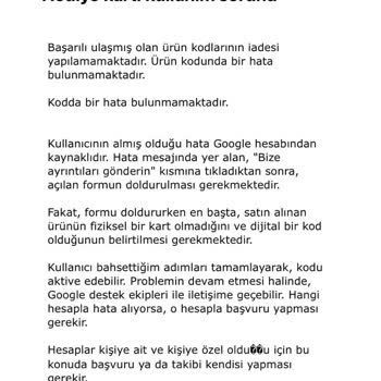 Turkcell Pasaj Ve Google Play'den Çözülmeyen Kod Sorunu
