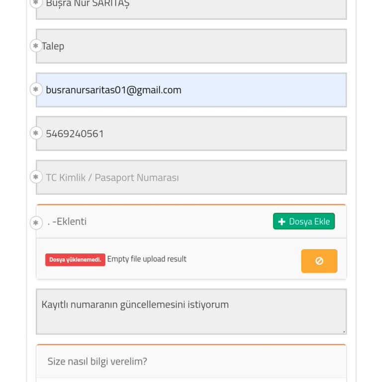 Pasolig Telefon Numarası Güncelleme Sorunu