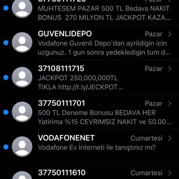 Vodafone'dan Gelen Yasa Dışı Mesajlar Ve Yetersiz Müşteri Hizmetleri