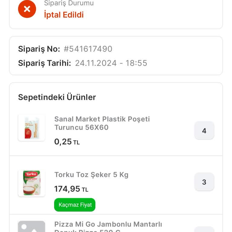 Eksik Sipariş Ve İlgisiz Hizmet