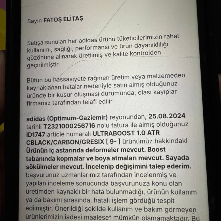 Adidas Ayakkabıda Kalite Sorunu Ve Müşteri Hizmeti Hayal Kırıklığı