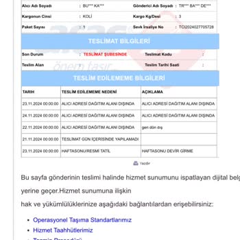Aras Kargo'nun Tutarsız Dağıtım Sorunları Ve Mağduriyet