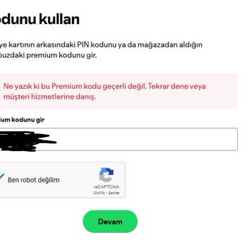 Yemeksepeti'nden Aldığım Spotify Kodu Geçersiz Çıktı