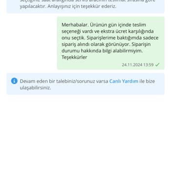 Aynı Gün Teslimat Sözü Tutulmadı, Mahcubiyet Yaşadım
