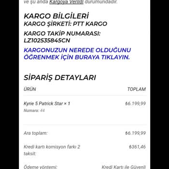 Sipariş Kargoya Verilmedi Ve İletişim Yok