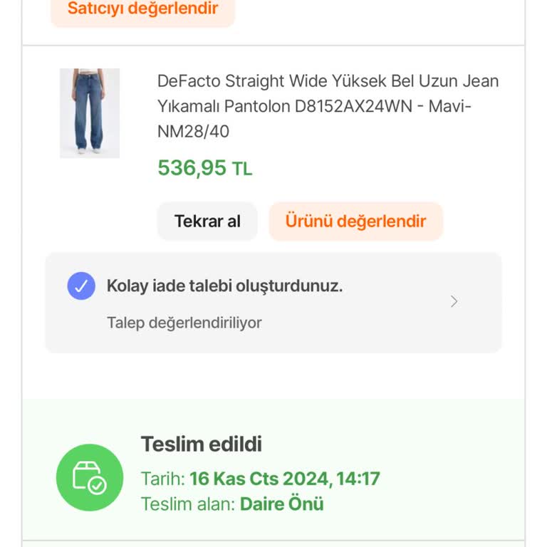 İade Sürecinde Tek Ürün Sorunu