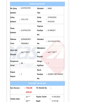 Kayıp Kargo Ve İlgisizlik Nedeniyle Mağduriyet
