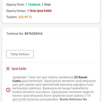 Yanlış Sipariş İptali Sonrası Para İadesi Sorunu
