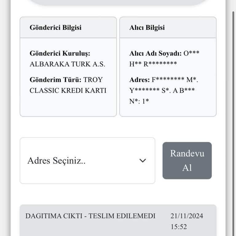 Kart Teslimatındaki Sorun Ve Yanıltıcı Bilgilendirme