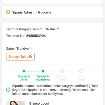 Bianco Lucci Siparişin Kargoya Verilmemesi Ve Yetersiz Müşteri Hizmeti