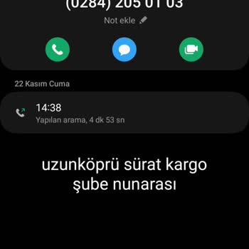 Sürat Kargo Uzunköprü Şubesinde Teslimat Sorunu
