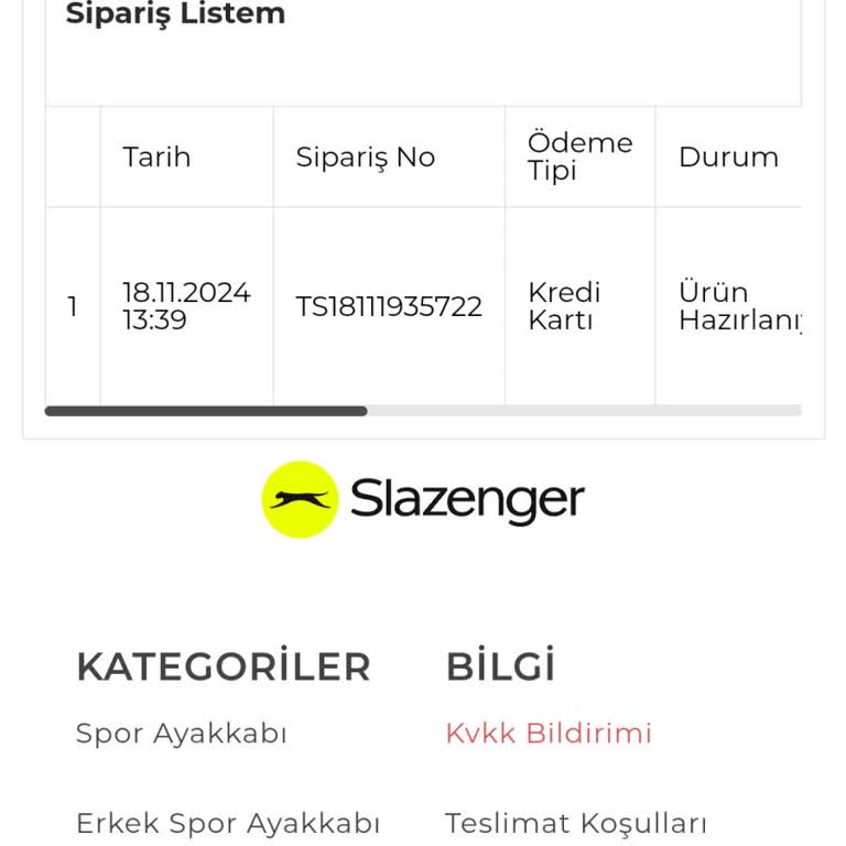 Slazenger Siparişim Neden Hala Kargoya Verilmedi?