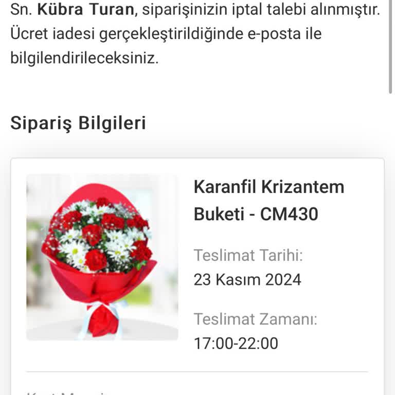 Öğretmenler Günü Siparişi Ve İade Sorunu