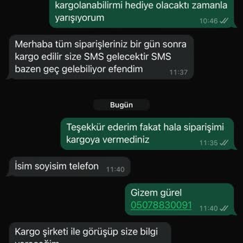Sipariş Bilgisi Ve Para İadesi Bekleyen Mağduriyet