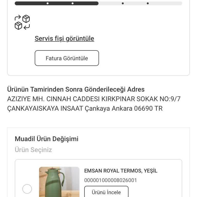 Emsan Mutfak Termos Ürün Değişiminde Yetersiz Çözüm