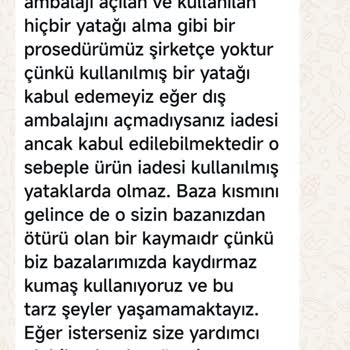 Yatak Sorunları ve Müşteri Deneyimi
