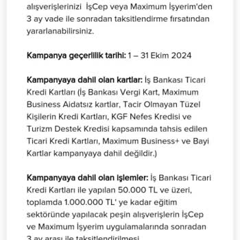 Eğitim Kampanyası Taksit İptali Mağduriyeti