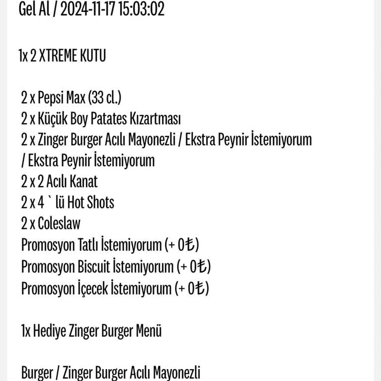 KFC'den Sipariş İptali Ve İade Sorunu