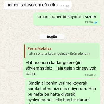 Perla Mobilya'dan Teslimat Sorunu