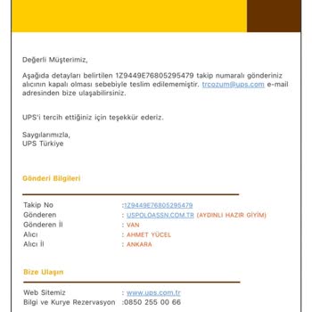 UPS Teslimat Sorunları Ve Müşteri Mağduriyeti