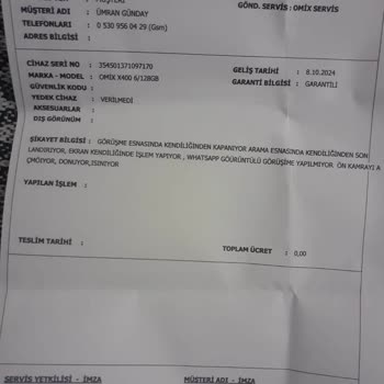 Omix X400 Telefon Garanti Sorunu Ve Çözüm Beklentisi