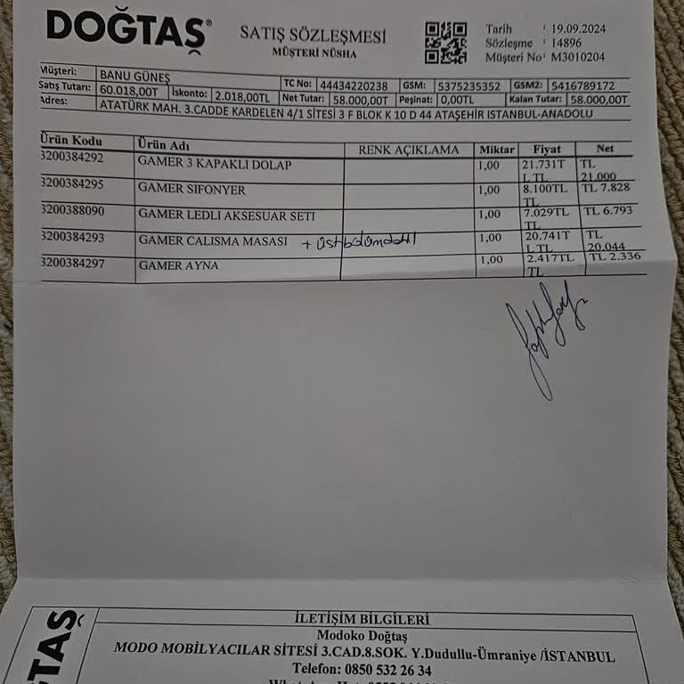 Doğtaş Modoko Mağazası'ndan Geç Gelen Teslimat Ve İlgisizlik