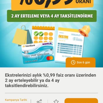 VakıfBank'ın Ekstre Taksitlendirme Kampanyasında Yaşanan Sorun