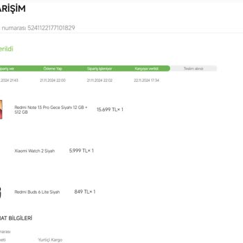 Xiaomi Siparişimde Hatalı Takip Numarası Ve Yanlış Bilgilendirme