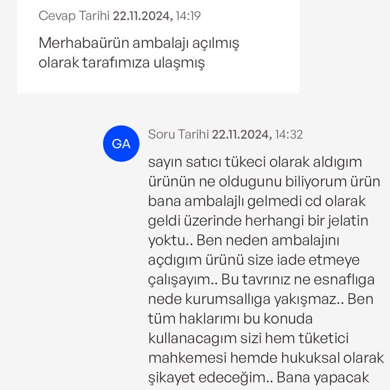 Yanlış Sipariş Ve İade Sorunu: PlayStation Oyun CD'si