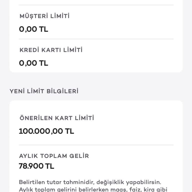 Kredi Kartı Limiti Sorunu