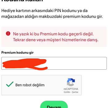 Geçersiz Spotify Premium Kodu Sorunu
