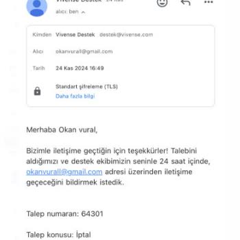 Vivense'de İptal Süreci Ve Hizmet Bedeli Sorunu