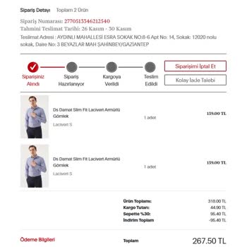 DS Damat'tan Defolu Ürün Oyunu Ve İptal Edilen Sipariş