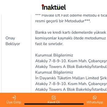 İnaktuel.com'dan Alışverişte Büyük Hayal Kırıklığı