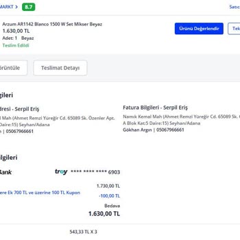 İade Edilen Ürün İçin Ücret İadesi Yapılmıyor