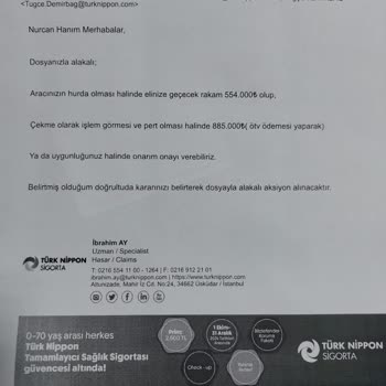 Kasko Hasar Ödemesi İçin Geri Dönüş Bekliyoruz