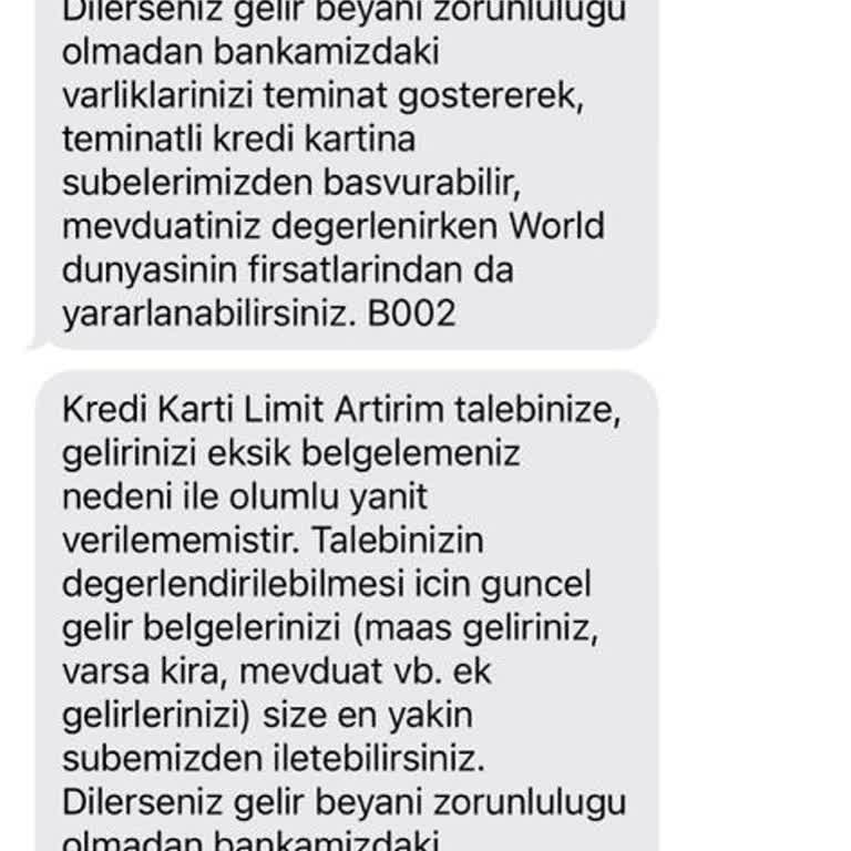 Yanlış SMS Bilgilendirmesi Ve Limit Artışı Sorunu