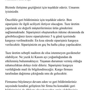 Siparişin Kargoya Verilmemesi Ve İletişim Sorunları